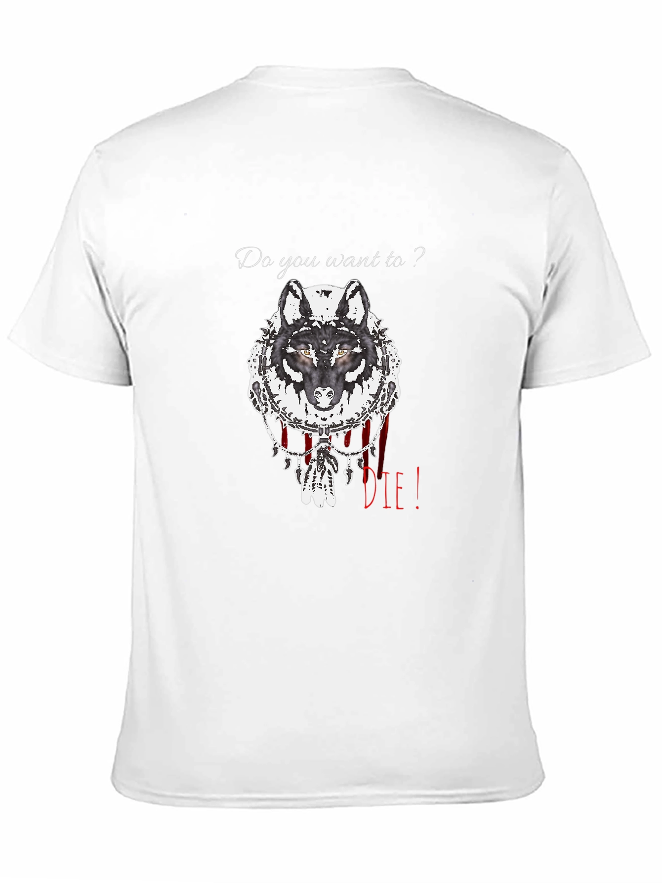 Wolf Graphic Print Crew Neck T-Shirt