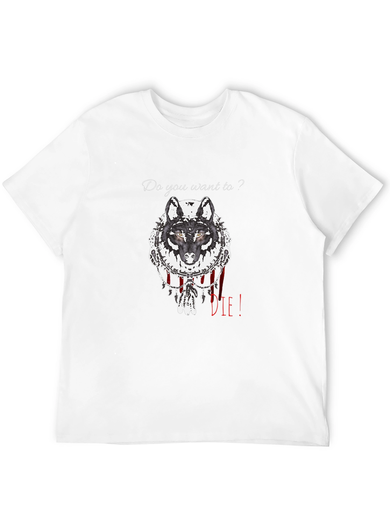 Wolf Graphic Print Crew Neck T-Shirt