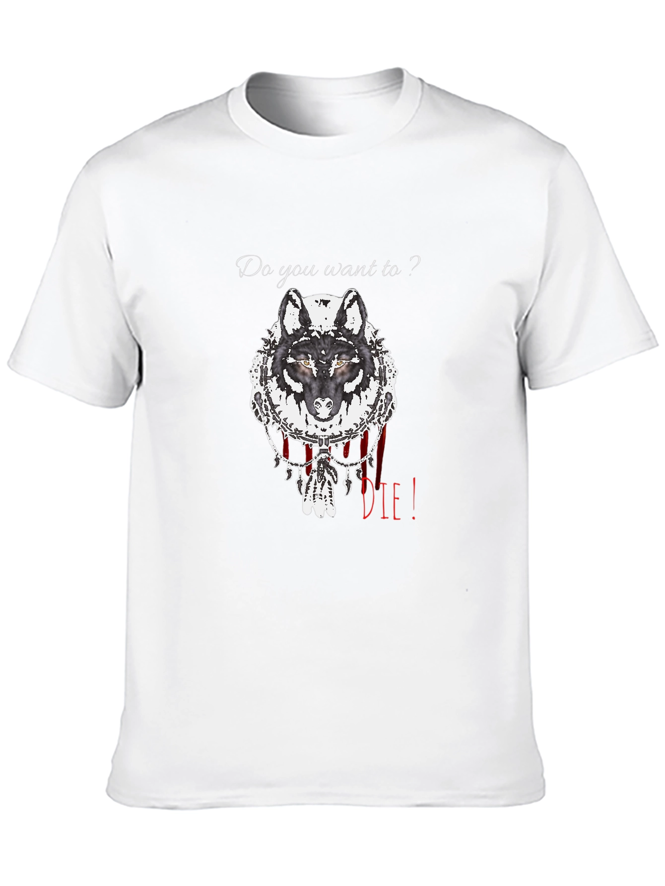 Wolf Graphic Print Crew Neck T-Shirt
