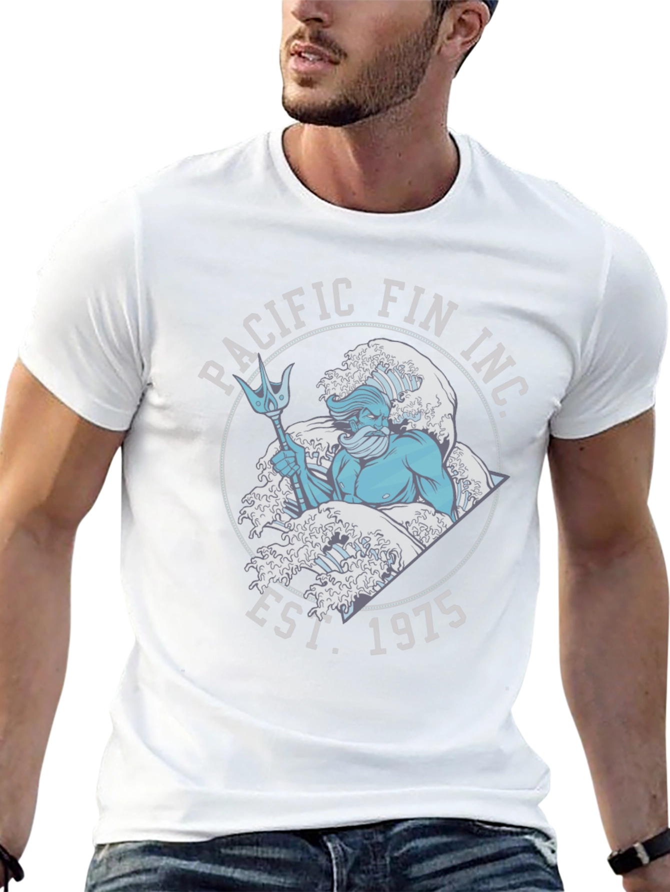 Pacific Fin Inc. Black T-Shirt with Nautical Design