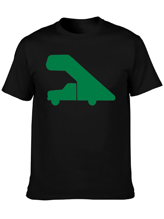 Airport Stair Truck Graphic Tee - Black