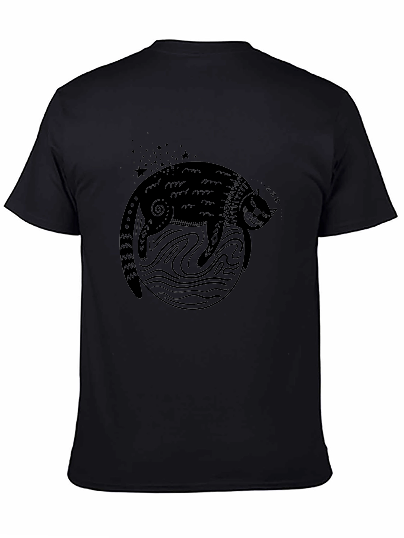 Black Cat Nap T-Shirt - Cozy & Cool
