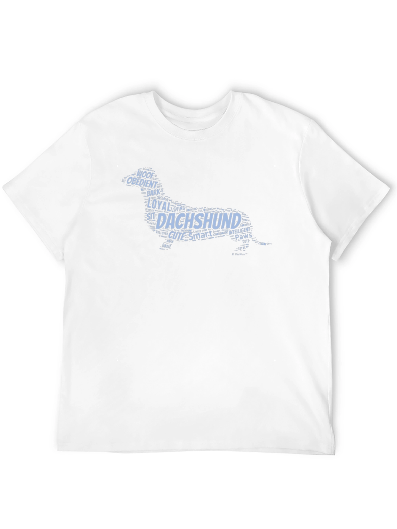 Dachshund Word Art T-Shirt - Mens Black Tee
