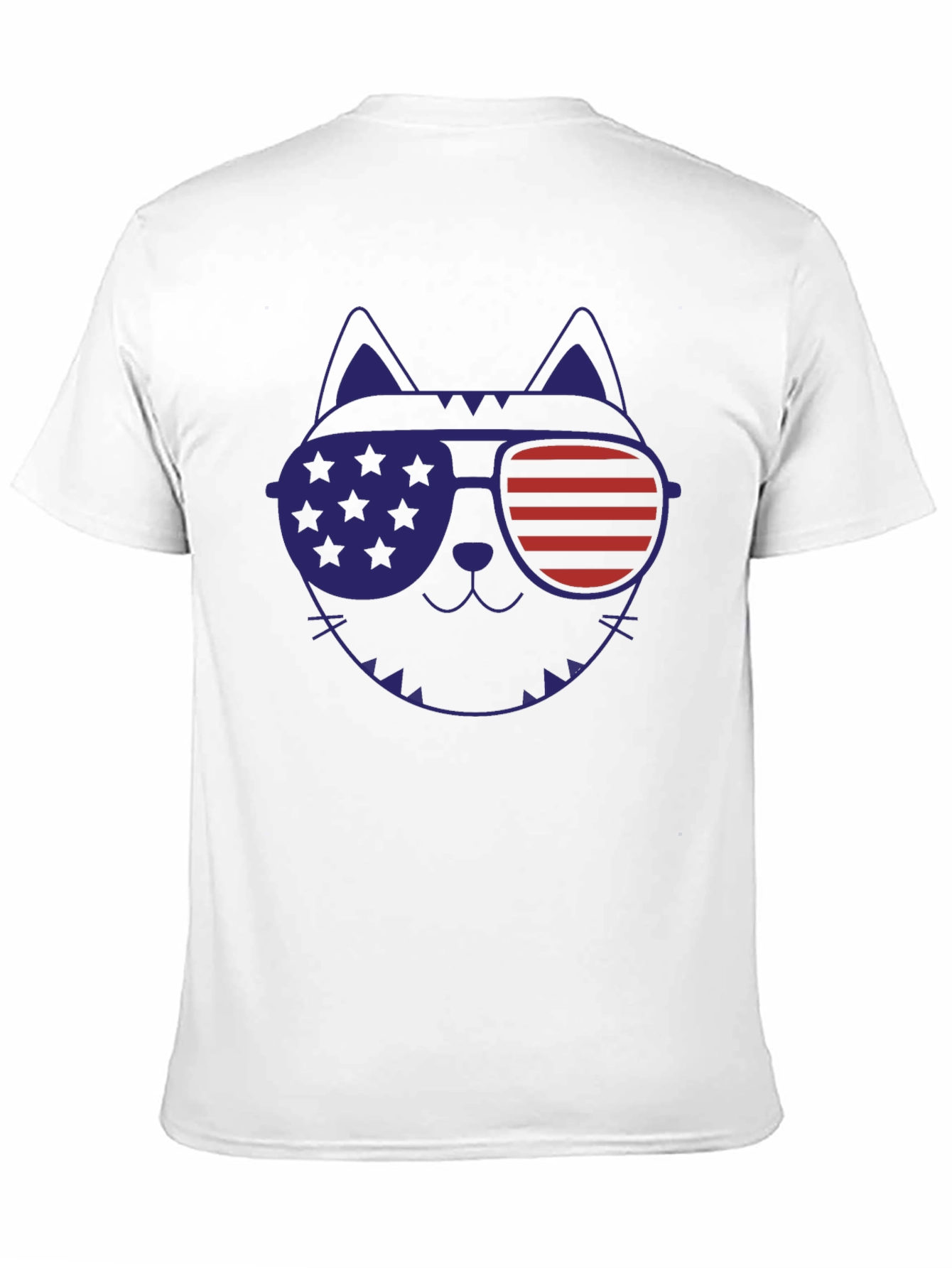 Patriotic Cat Sunglasses Graphic T-Shirt