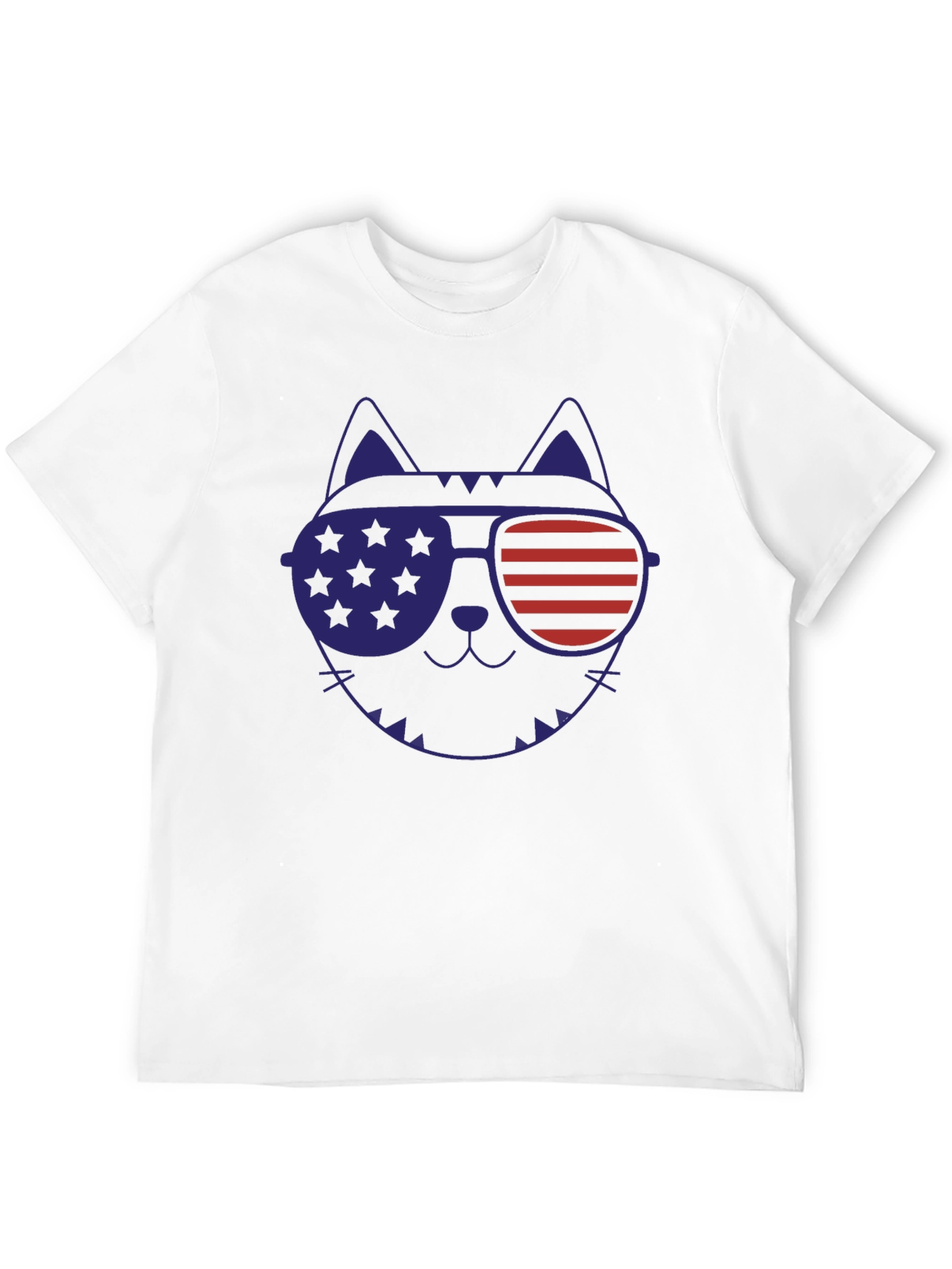 Patriotic Cat Sunglasses Graphic T-Shirt