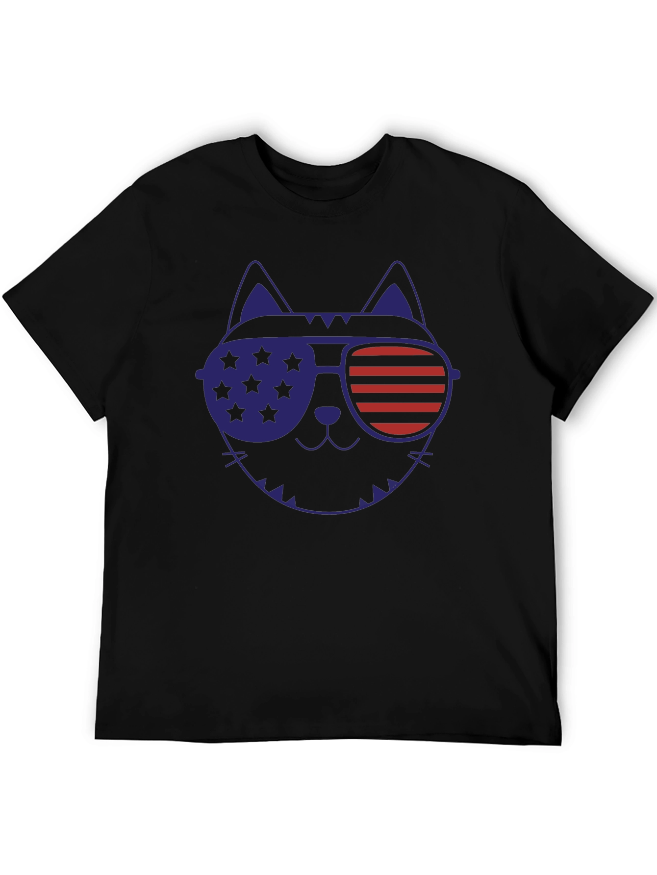 Patriotic Cat Sunglasses Graphic T-Shirt