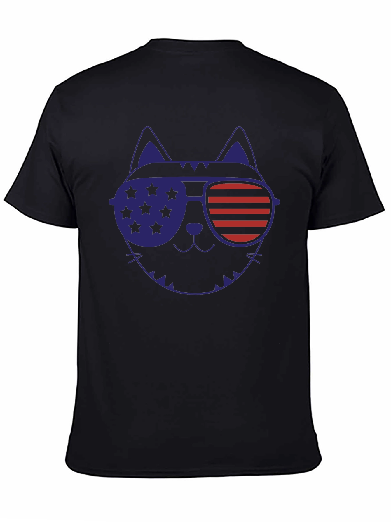 Patriotic Cat Sunglasses Graphic T-Shirt