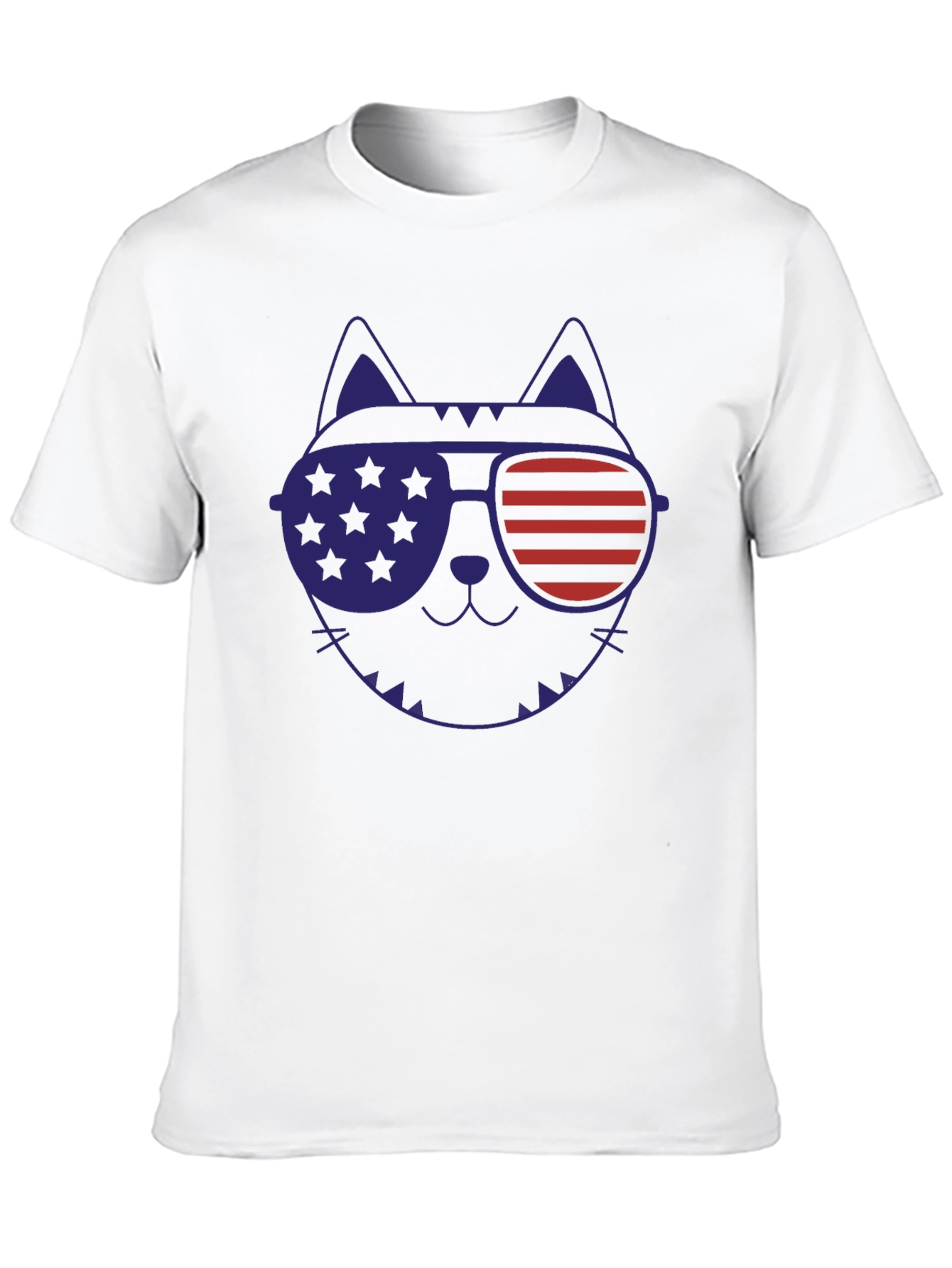 Patriotic Cat Sunglasses Graphic T-Shirt