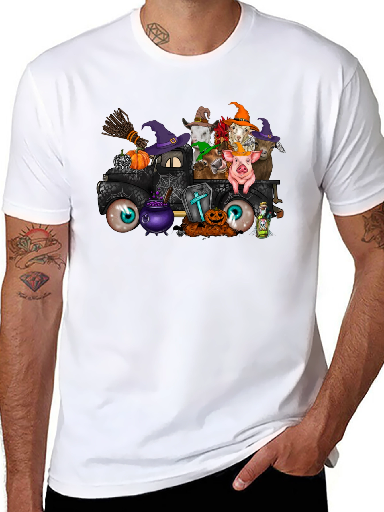 Halloween Farm Animal Truck T-Shirt