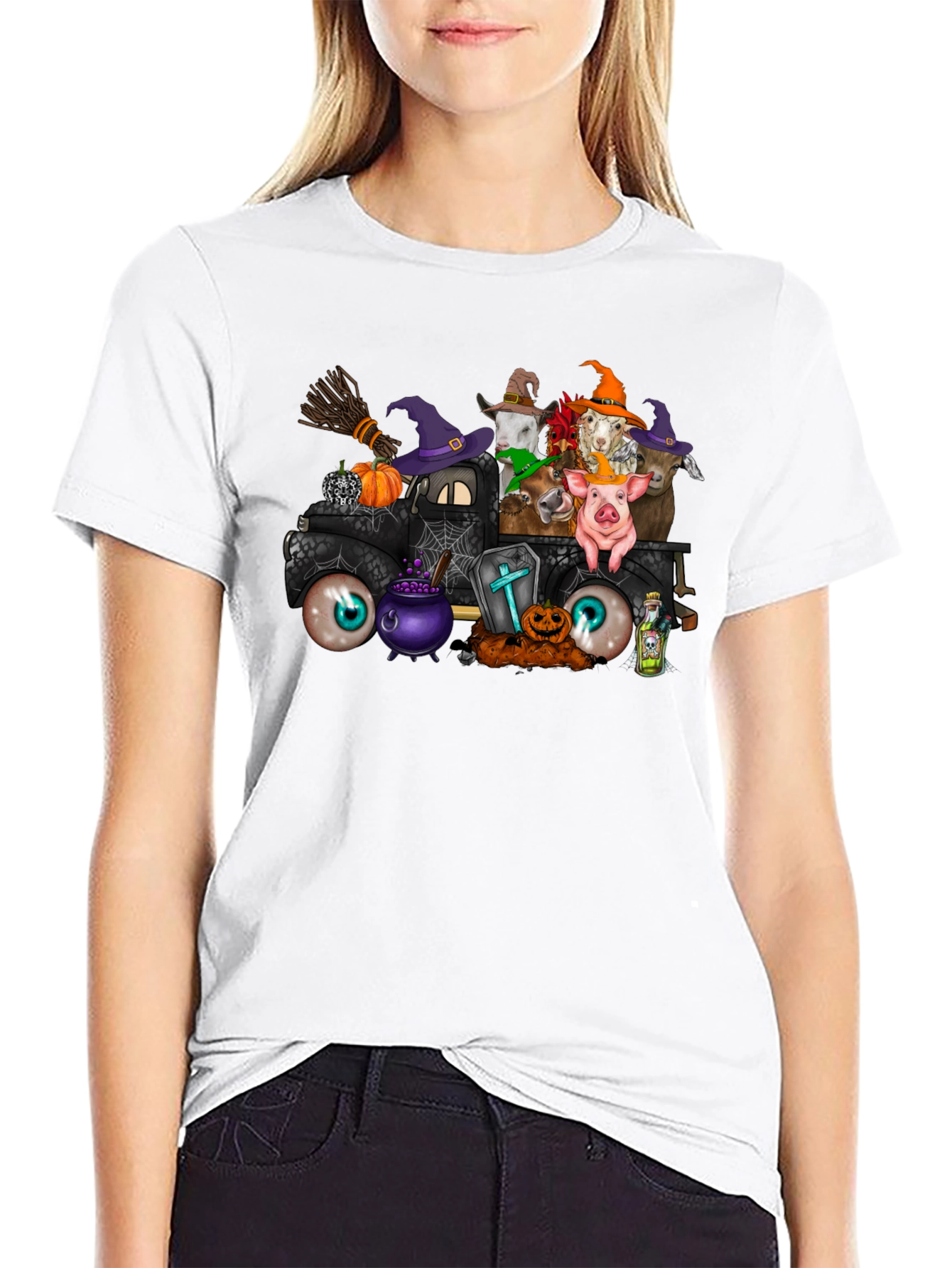 Halloween Farm Animal Truck T-Shirt