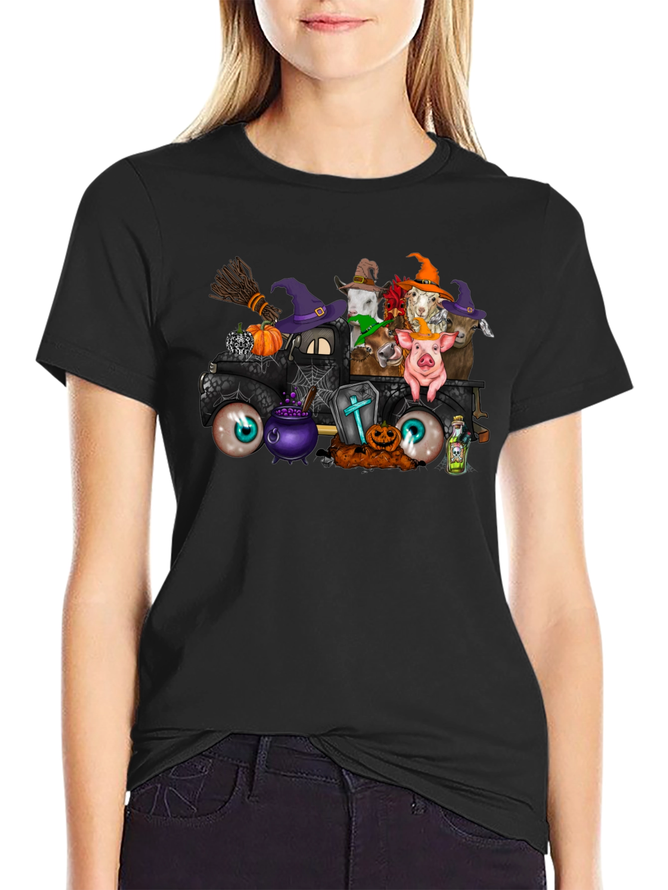 Halloween Farm Animal Truck T-Shirt