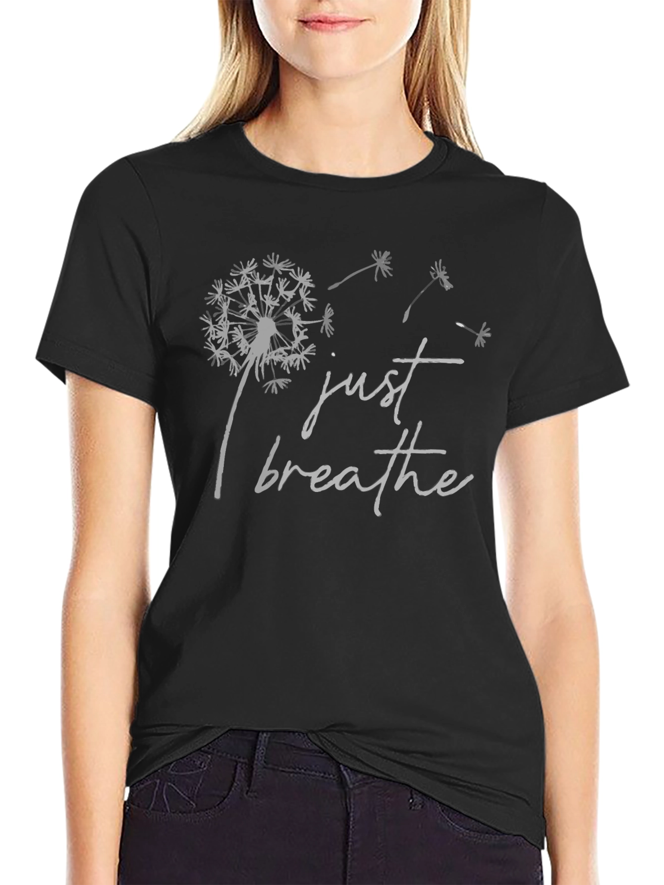 Just Breathe Dandelion Graphic T-Shirt - Relaxed Fit