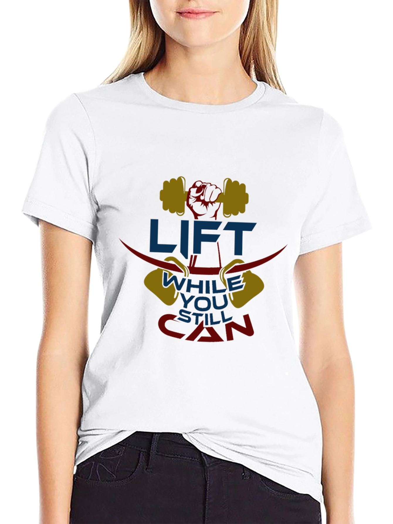 Lift While You Can T-Shirt Gym Workout Design