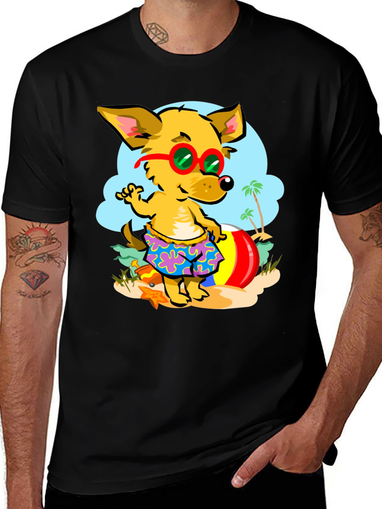 Dog on Vacation Graphic T-Shirt