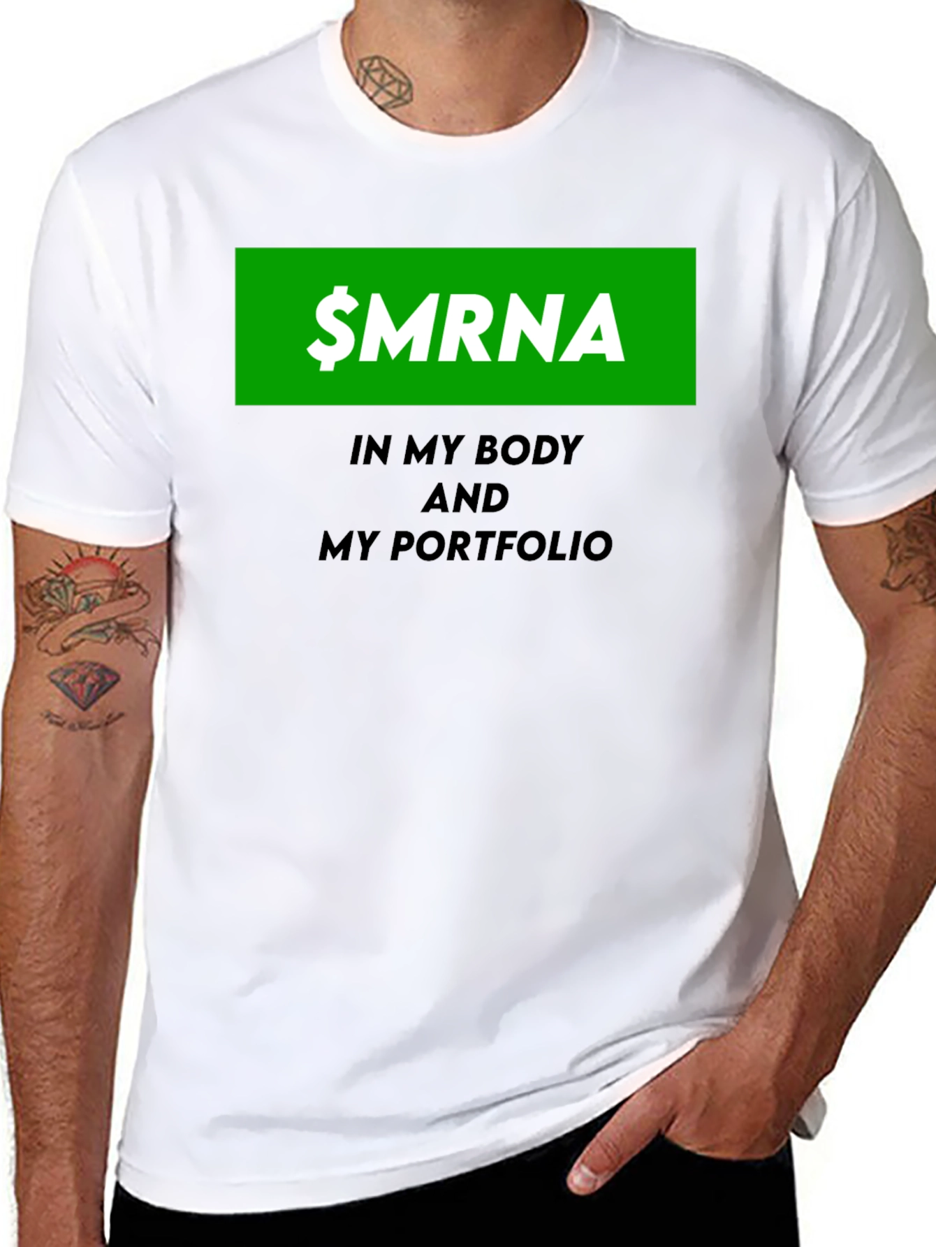 $MRNA Stock in My Body & Portfolio T-Shirt