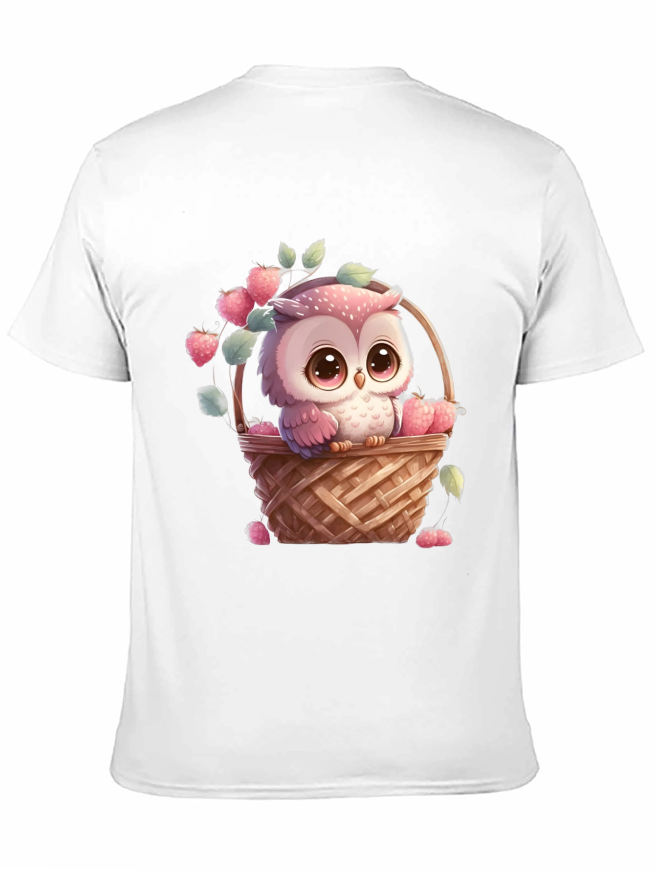Owl in Basket T-Shirt: Cute Cartoon Graphic Tee