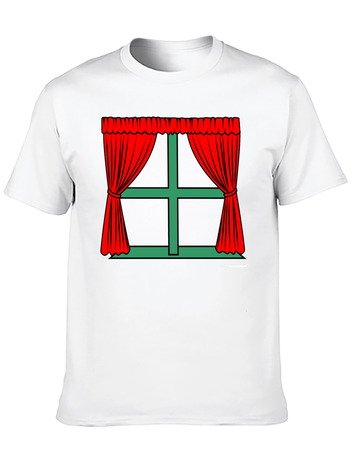 Window Curtains Graphic T-Shirt - Novelty Design