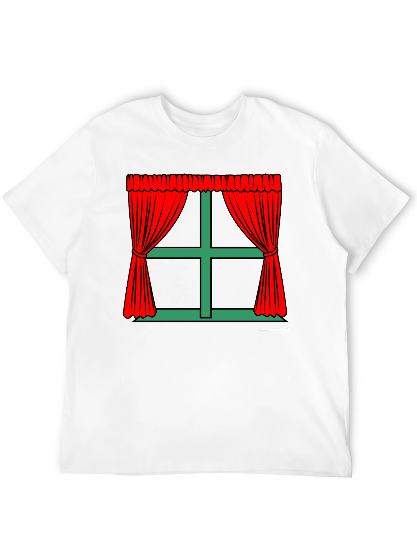 Window Curtains Graphic T-Shirt - Novelty Design