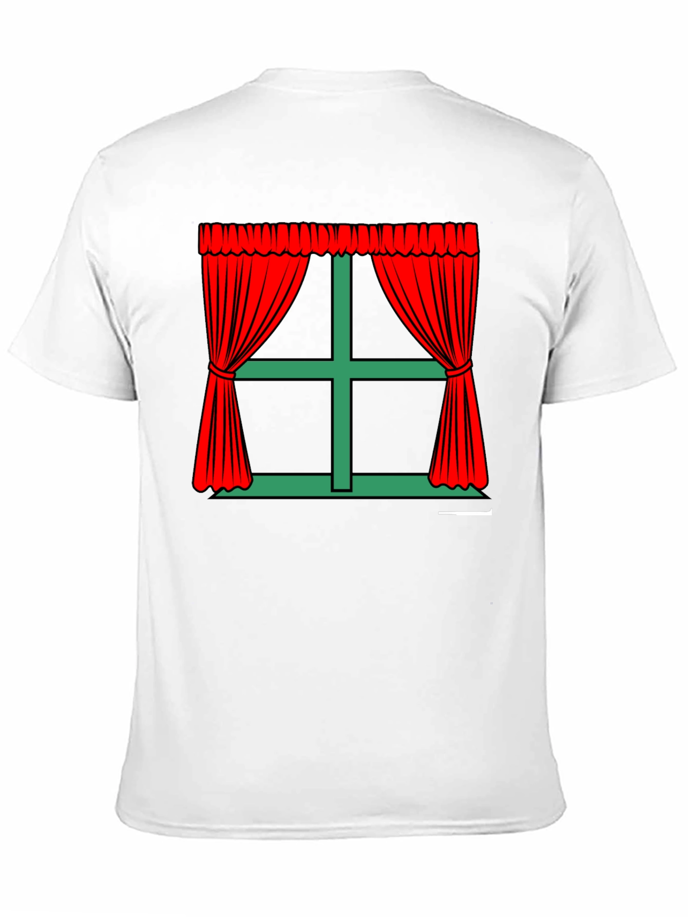 Window Curtains Graphic T-Shirt - Novelty Design