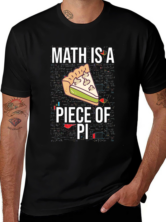 Math Is A Piece of Pi Graphic Tee - Black