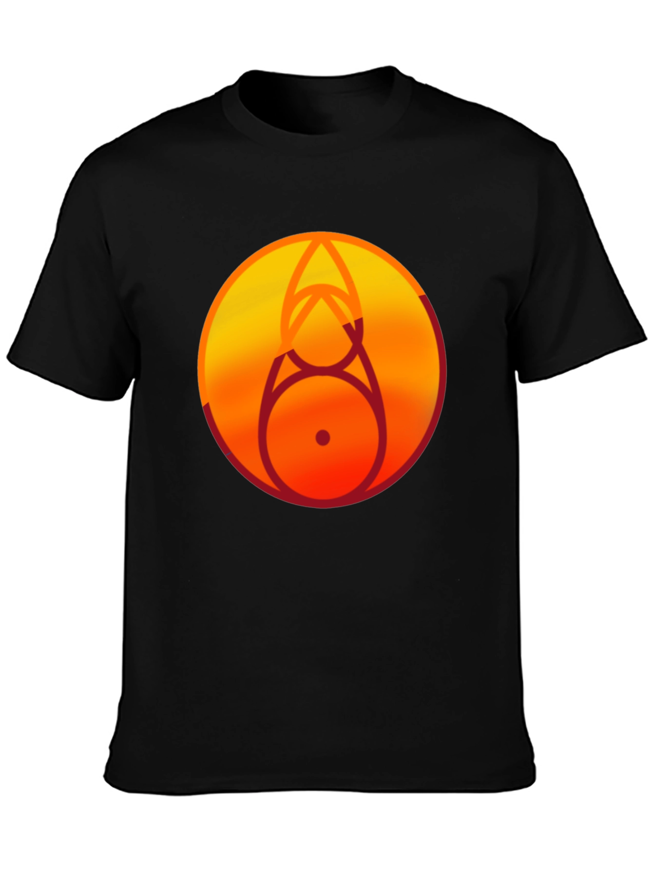 Geometric Circle Graphic Tee - Black