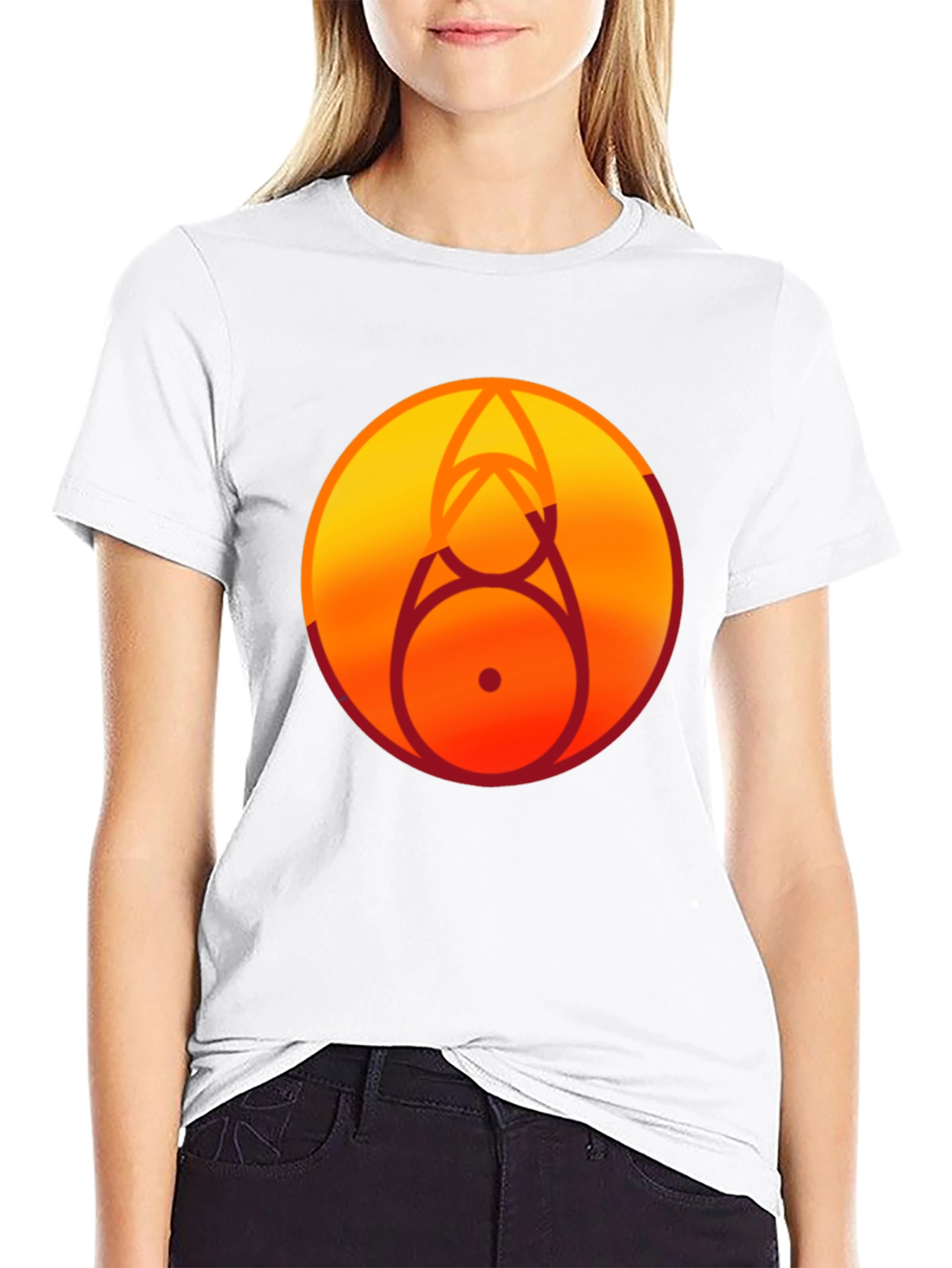 Geometric Circle Graphic Tee - Black