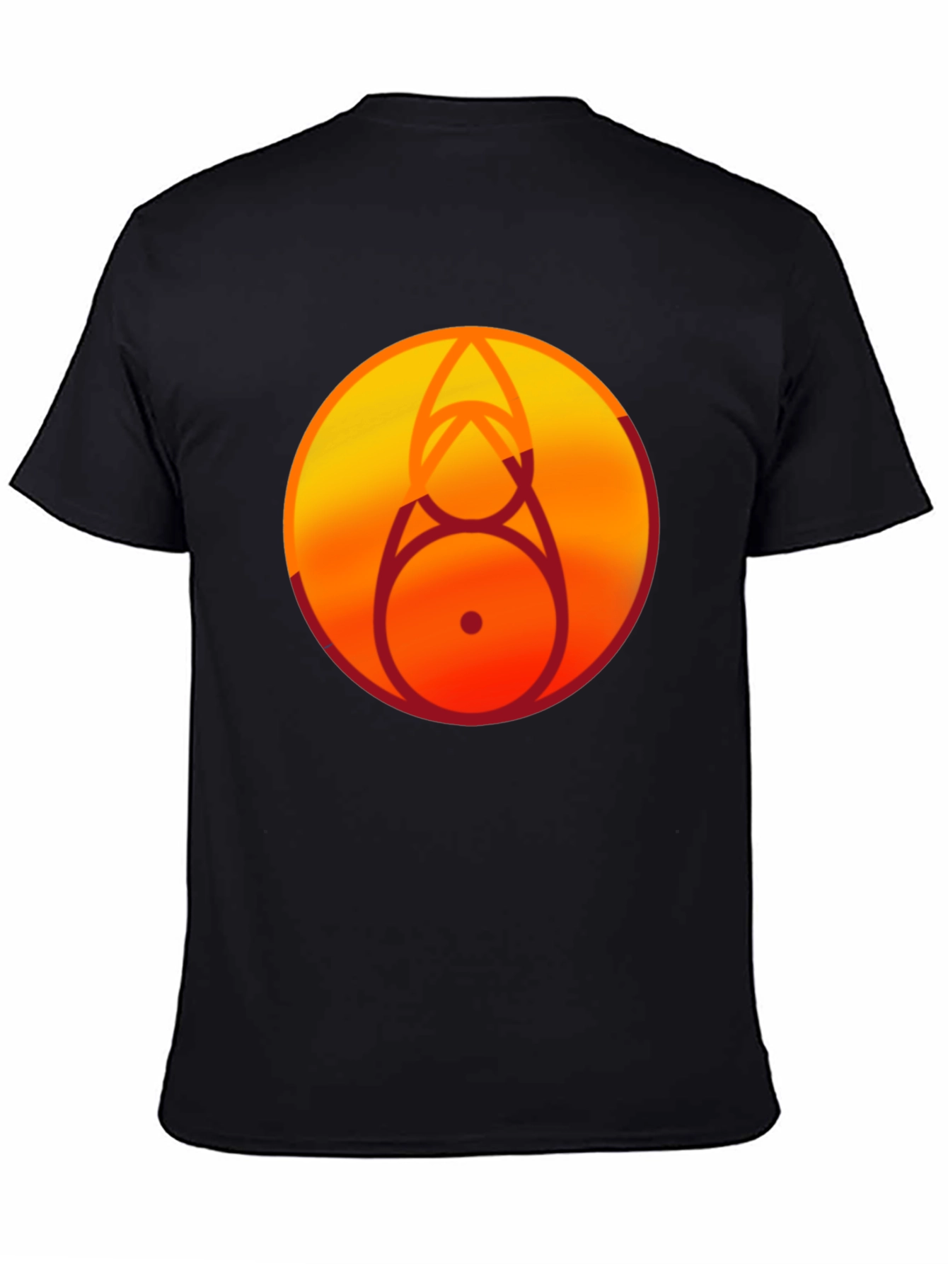 Geometric Circle Graphic Tee - Black