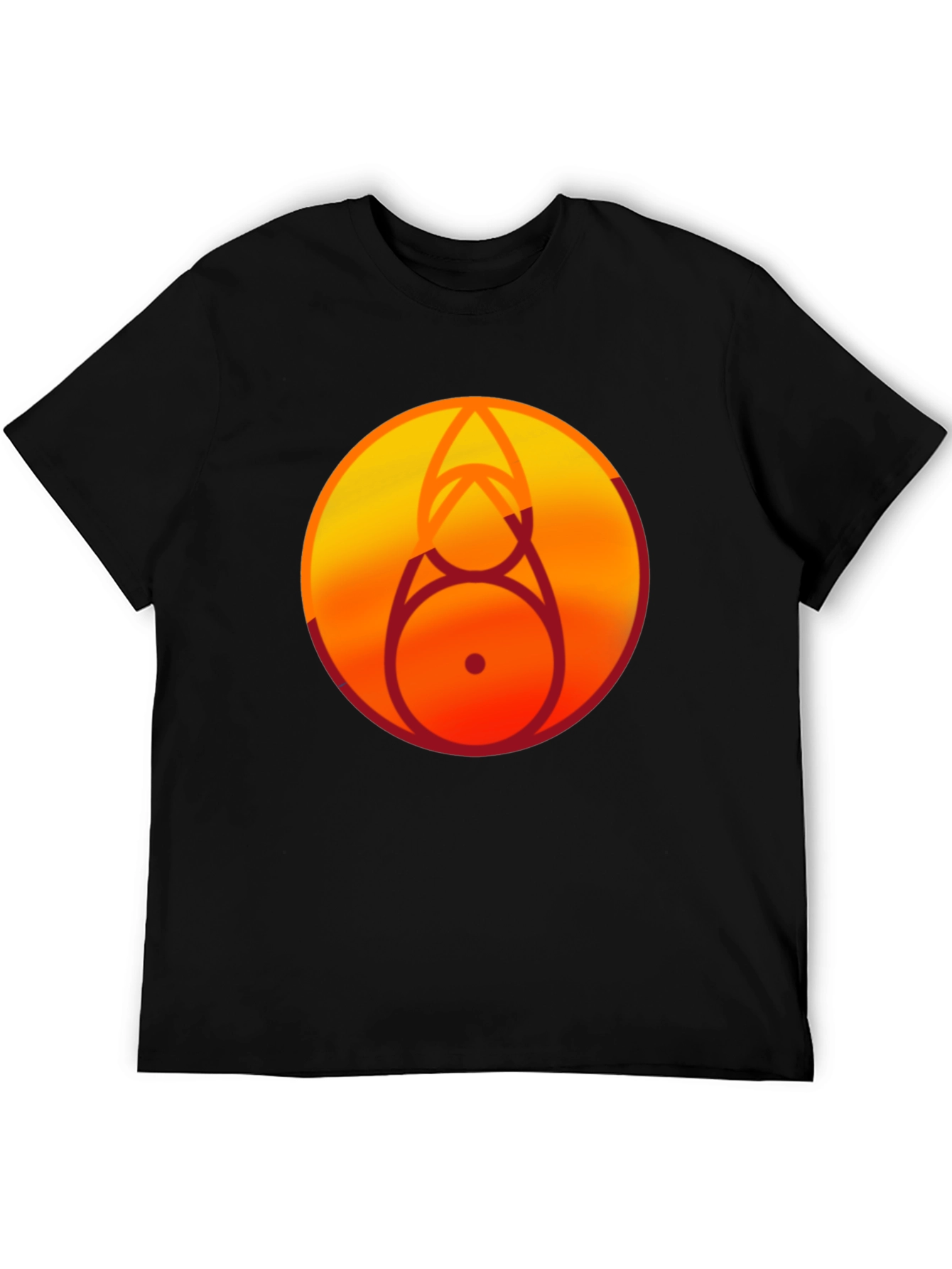 Geometric Circle Graphic Tee - Black