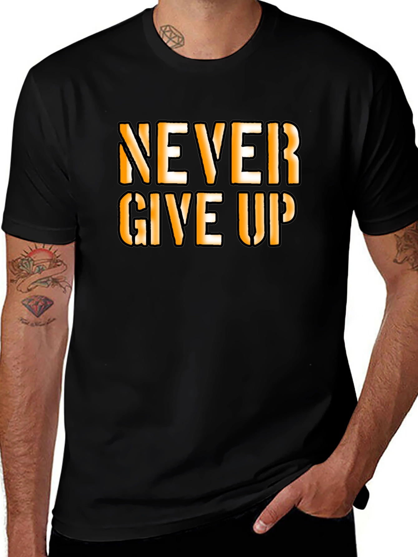 Motivational Never Give Up Graphic T-Shirt