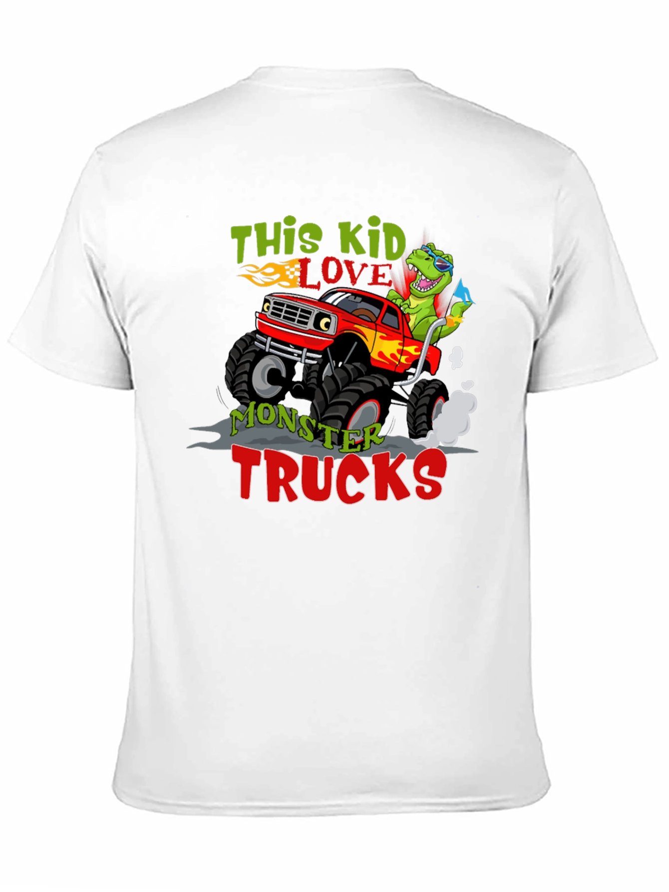Kids Monster Truck Dinosaur Graphic Tee