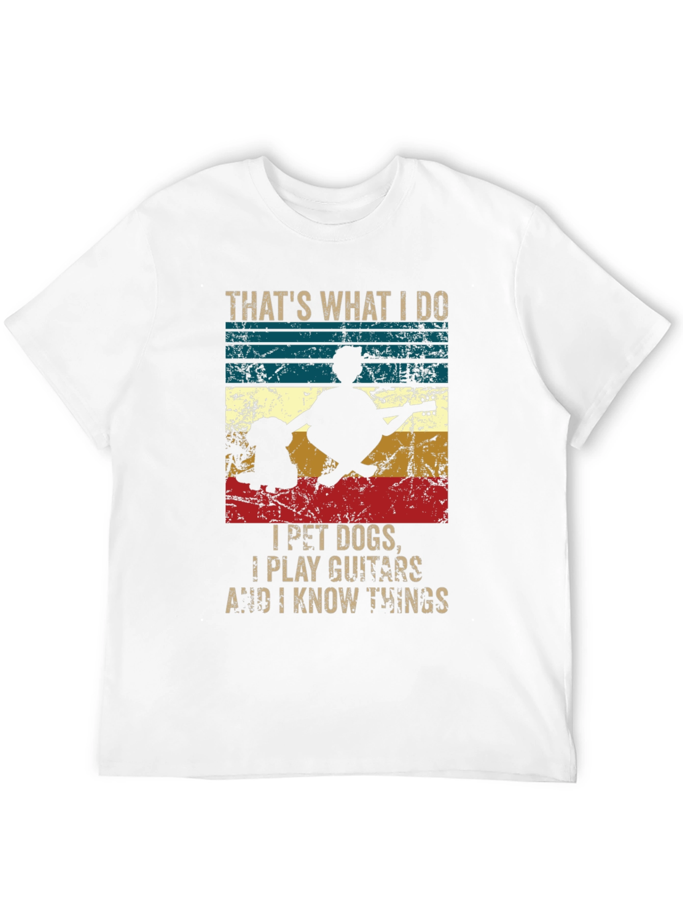 Dog Petting Guitar Playing Funny T-Shirt
