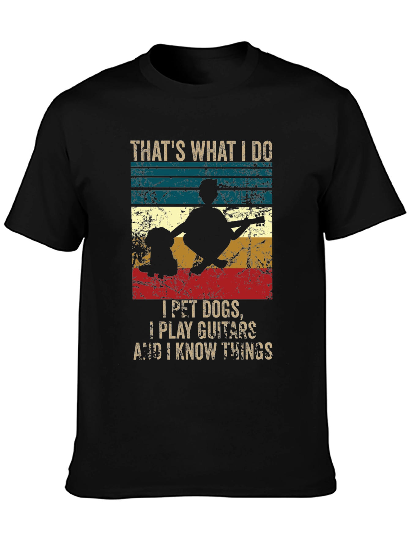 Dog Petting Guitar Playing Funny T-Shirt