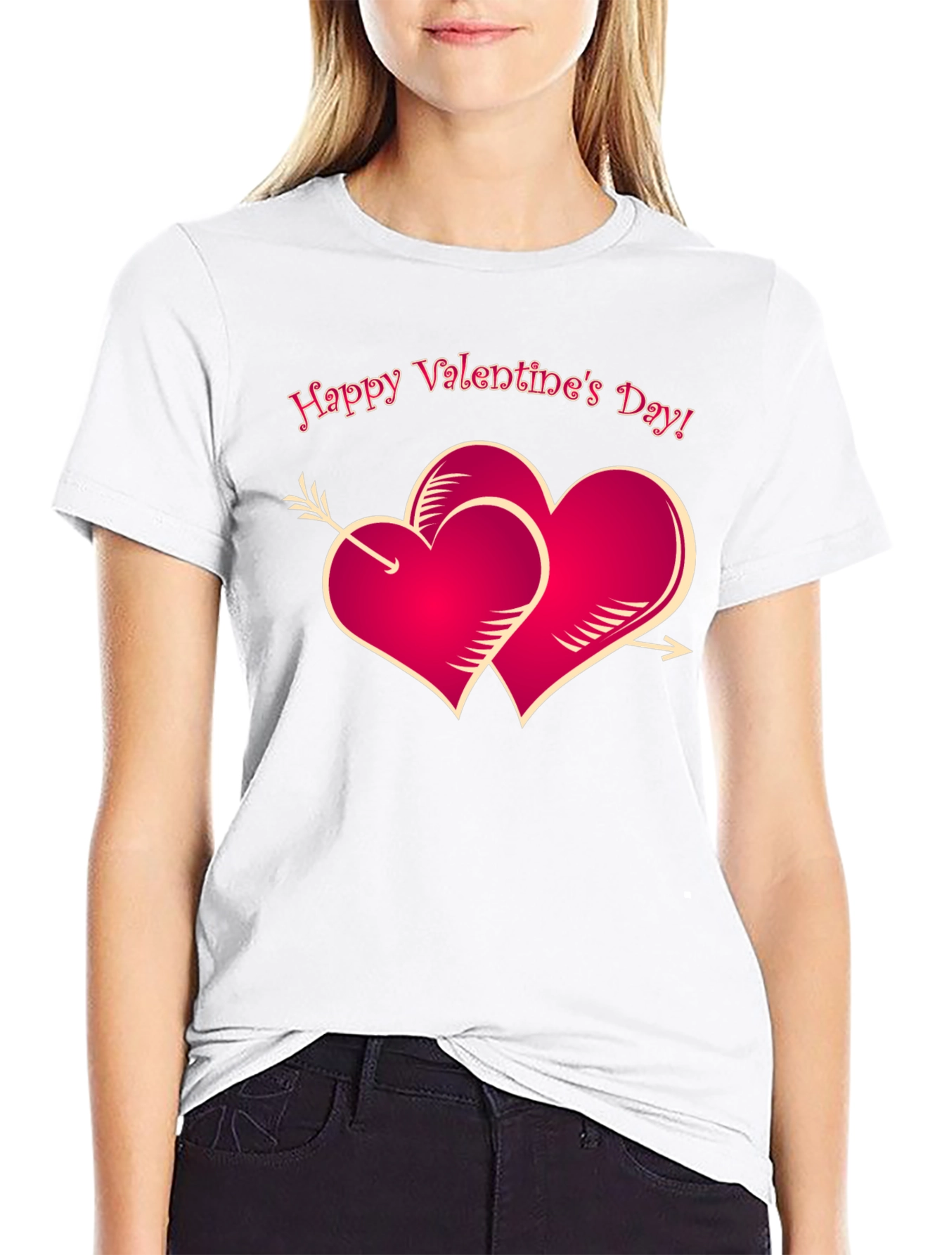 Valentines Day T-Shirt with Heart Arrow Design