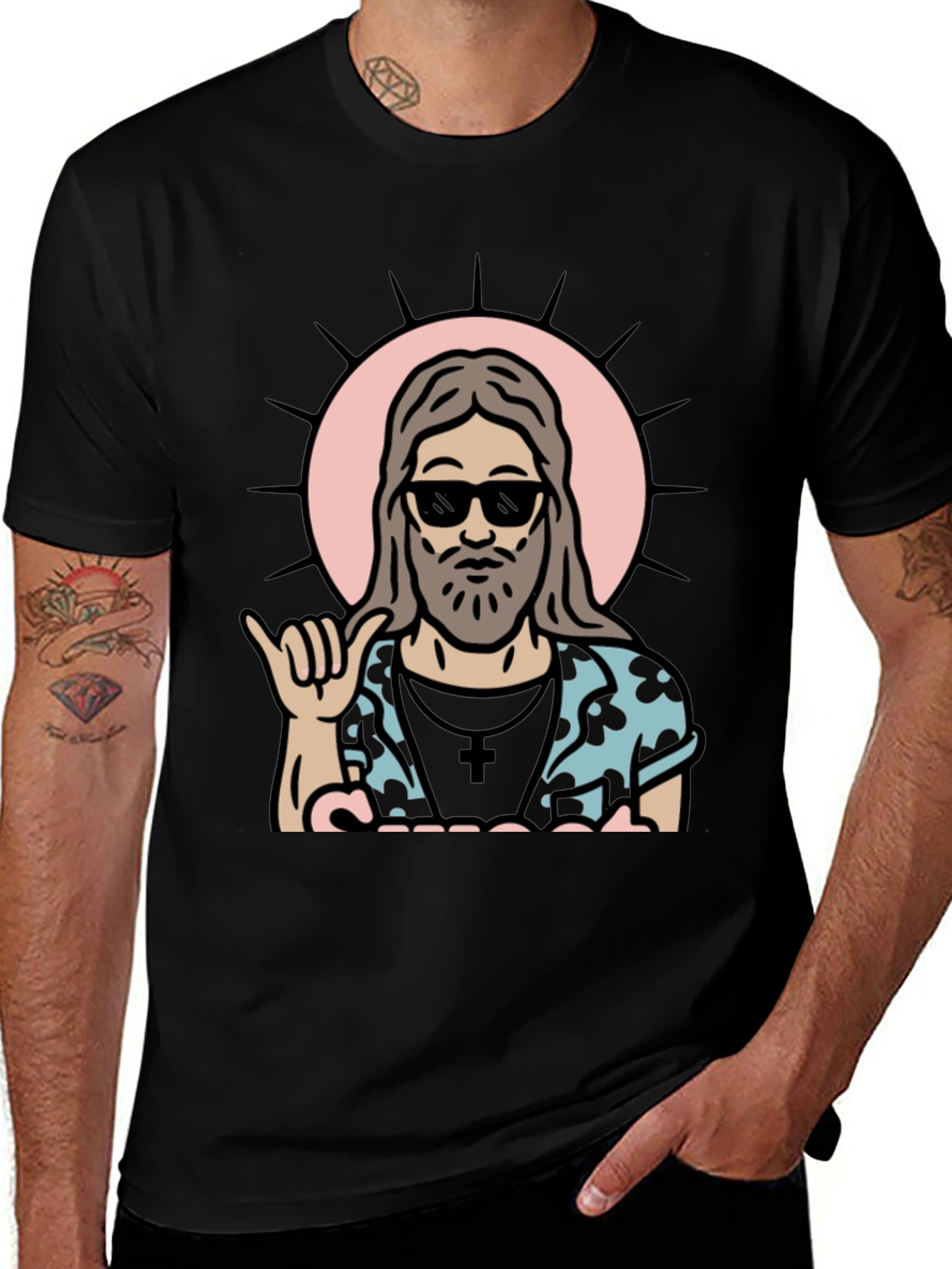 Cool Jesus Graphic Tee - Black