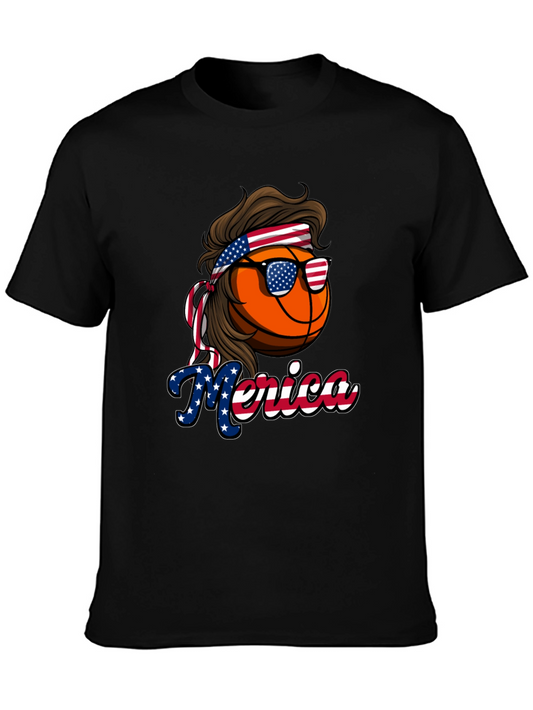 Basketball Merica T-Shirt Patriotic Tee