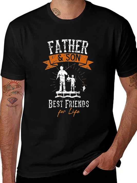 Father & Son Best Friends for Life Black T-Shirt