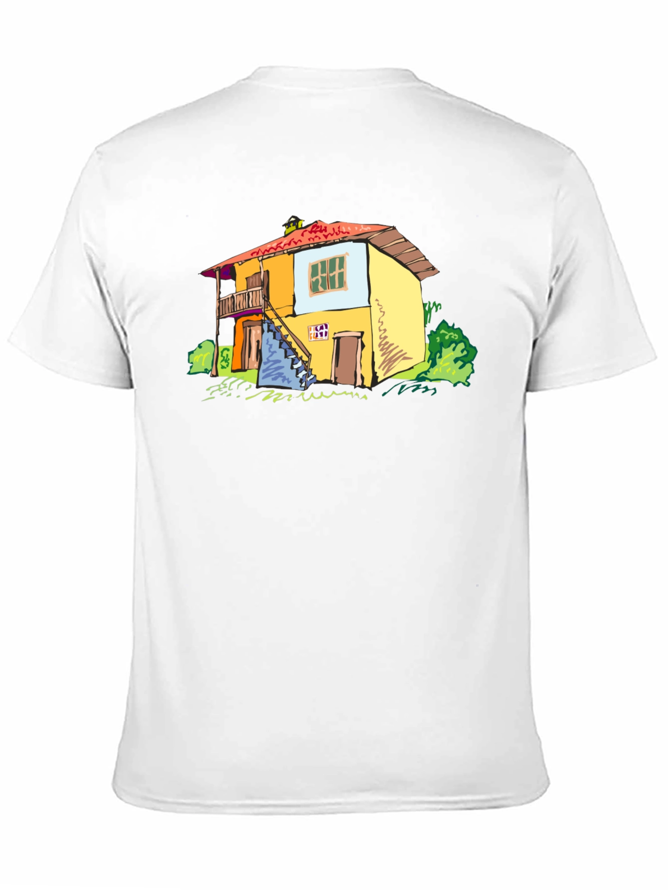 Quirky House Graphic Black T-Shirt