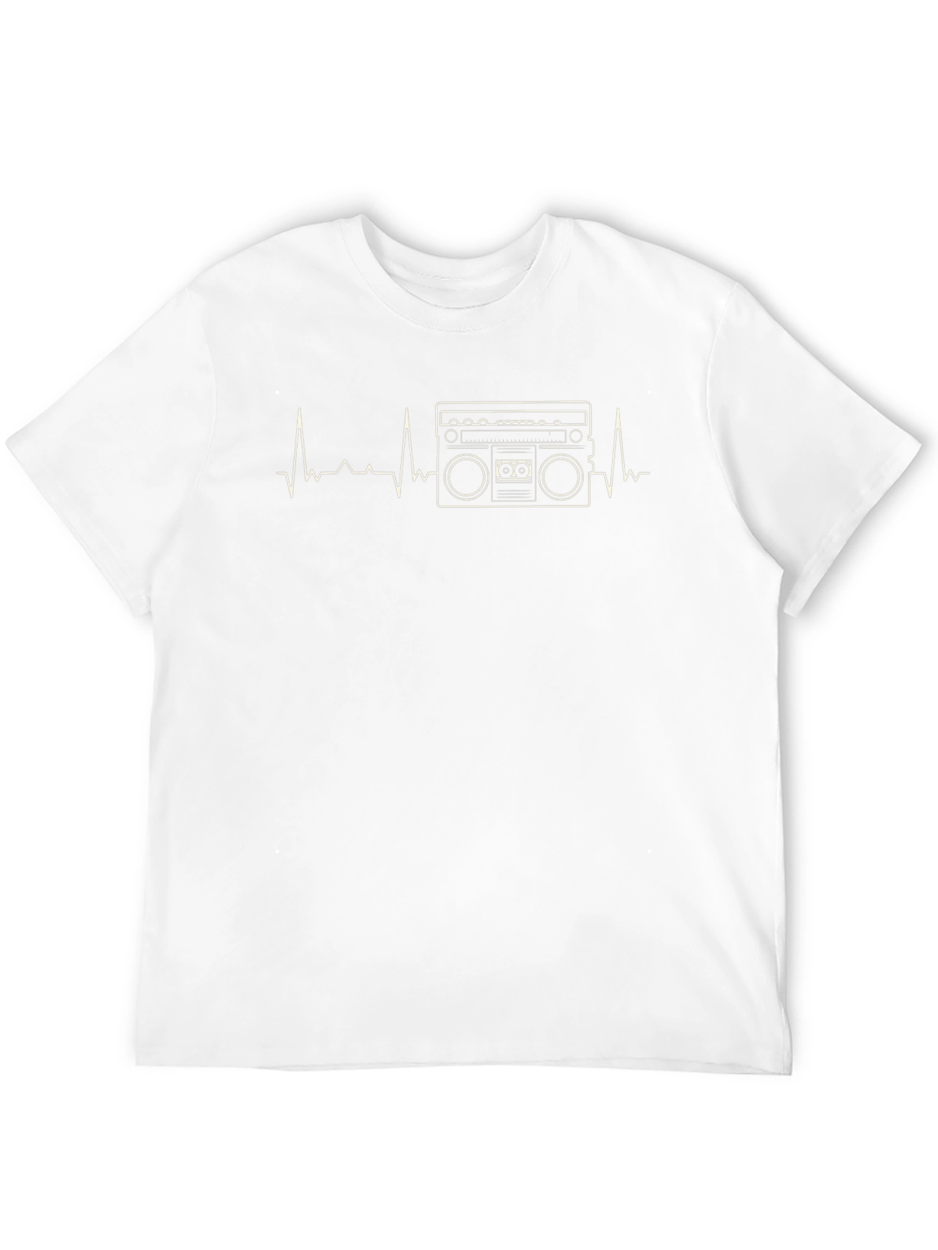 Retro Boombox Heartbeat Graphic T-Shirt