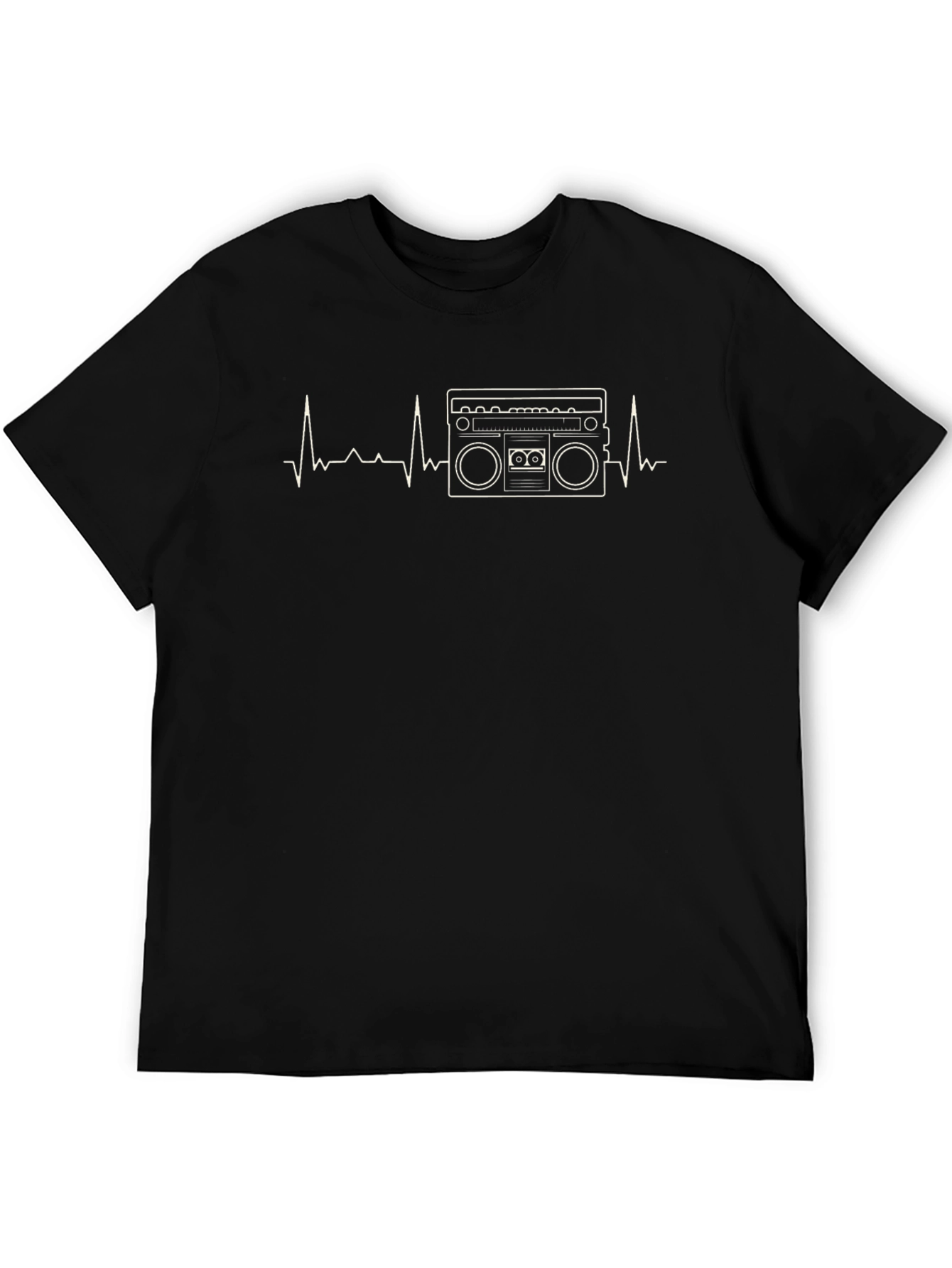 Retro Boombox Heartbeat Graphic T-Shirt