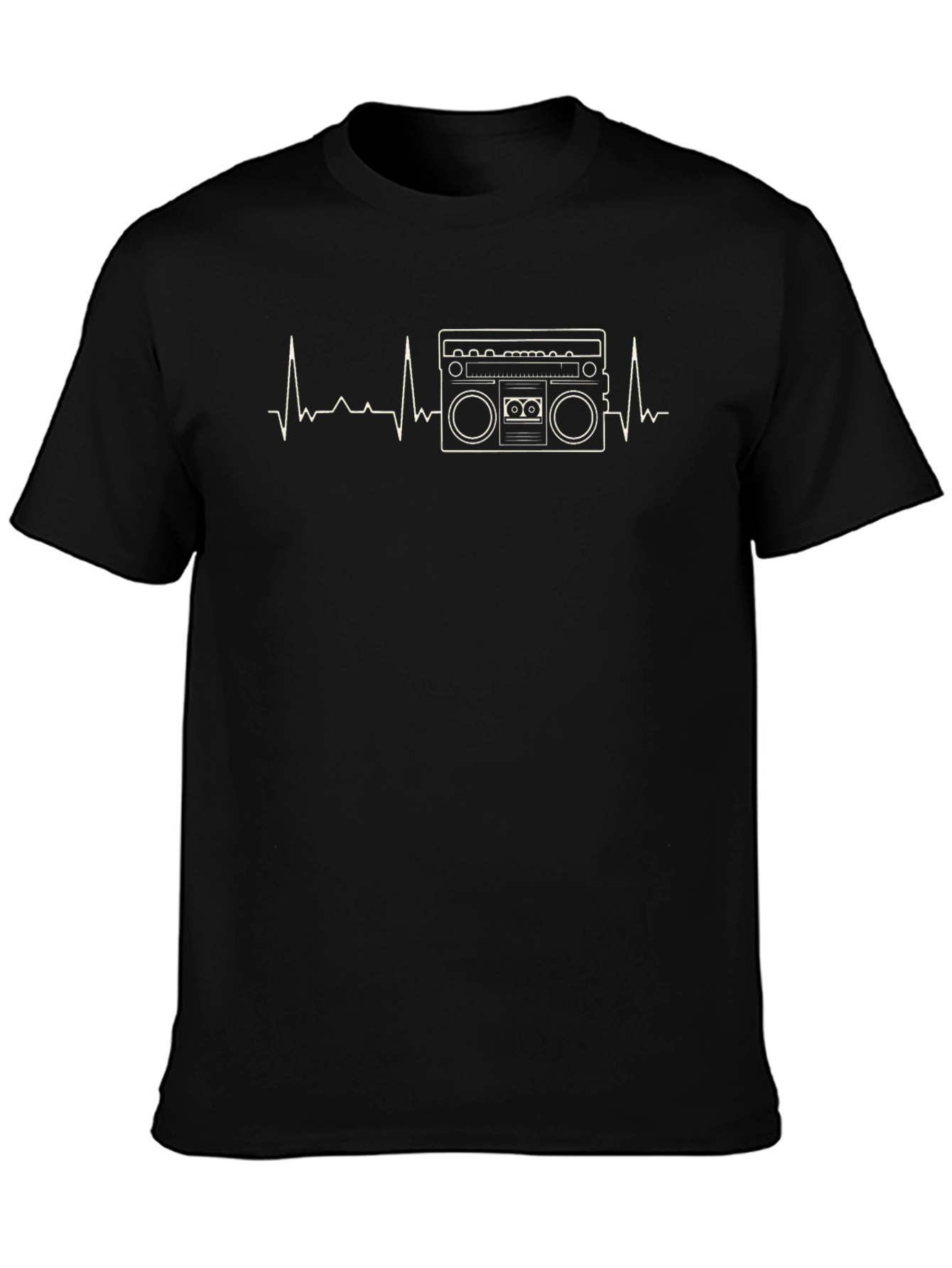 Retro Boombox Heartbeat Graphic T-Shirt