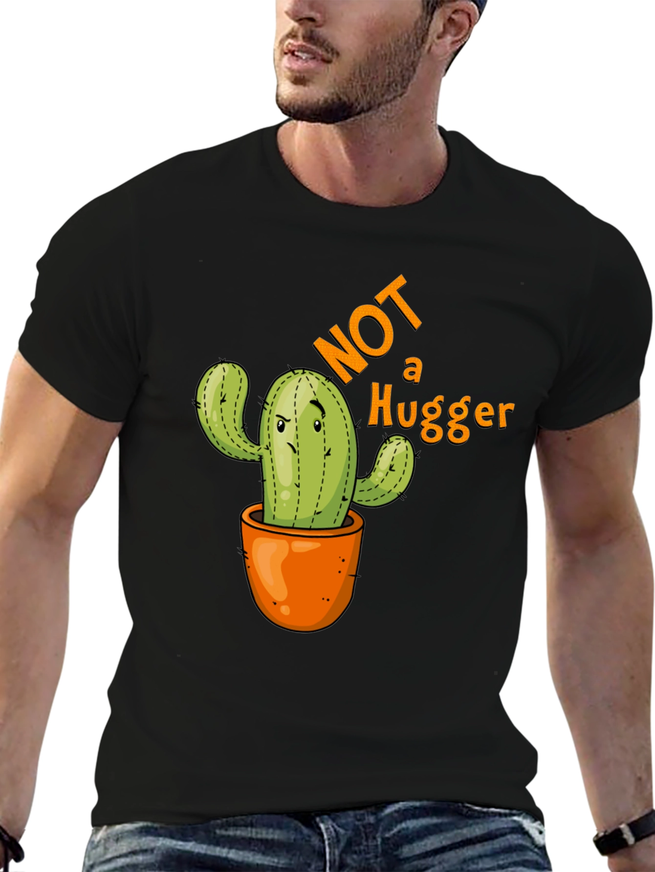 Not a Hugger Cactus Graphic T-Shirt