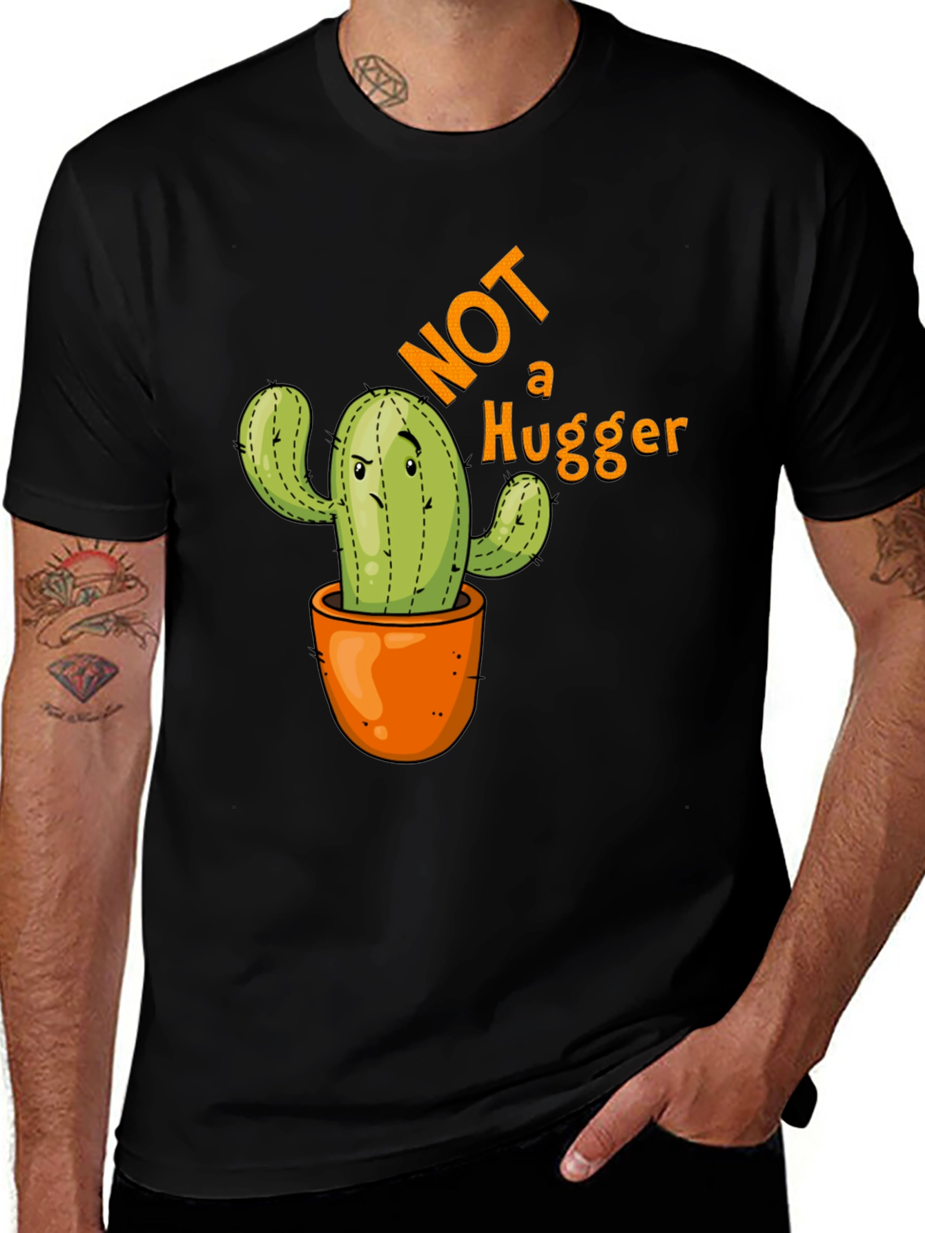 Not a Hugger Cactus Graphic T-Shirt
