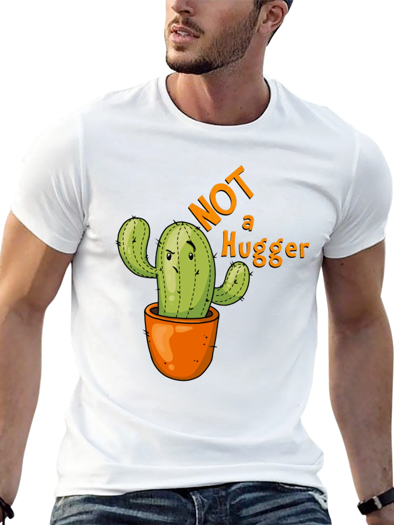 Not a Hugger Cactus Graphic T-Shirt