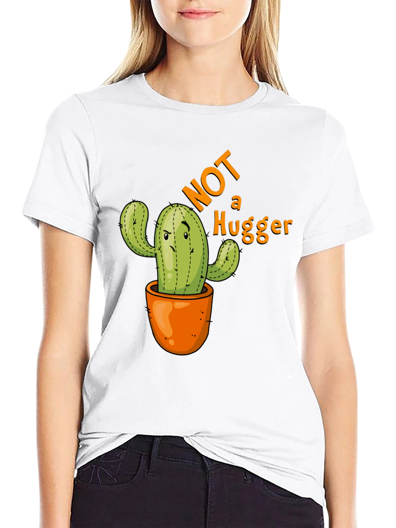 Not a Hugger Cactus Graphic T-Shirt