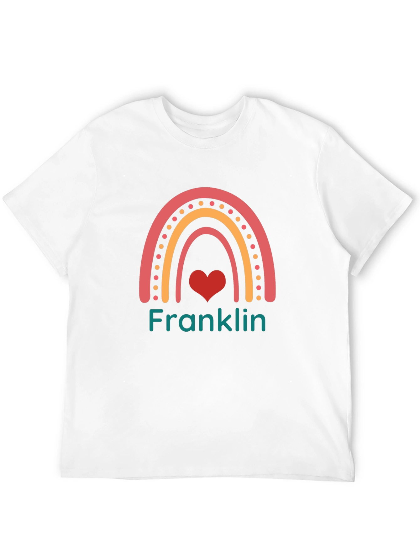 Franklin Rainbow Heart Graphic Tee - Black Cotton Blend