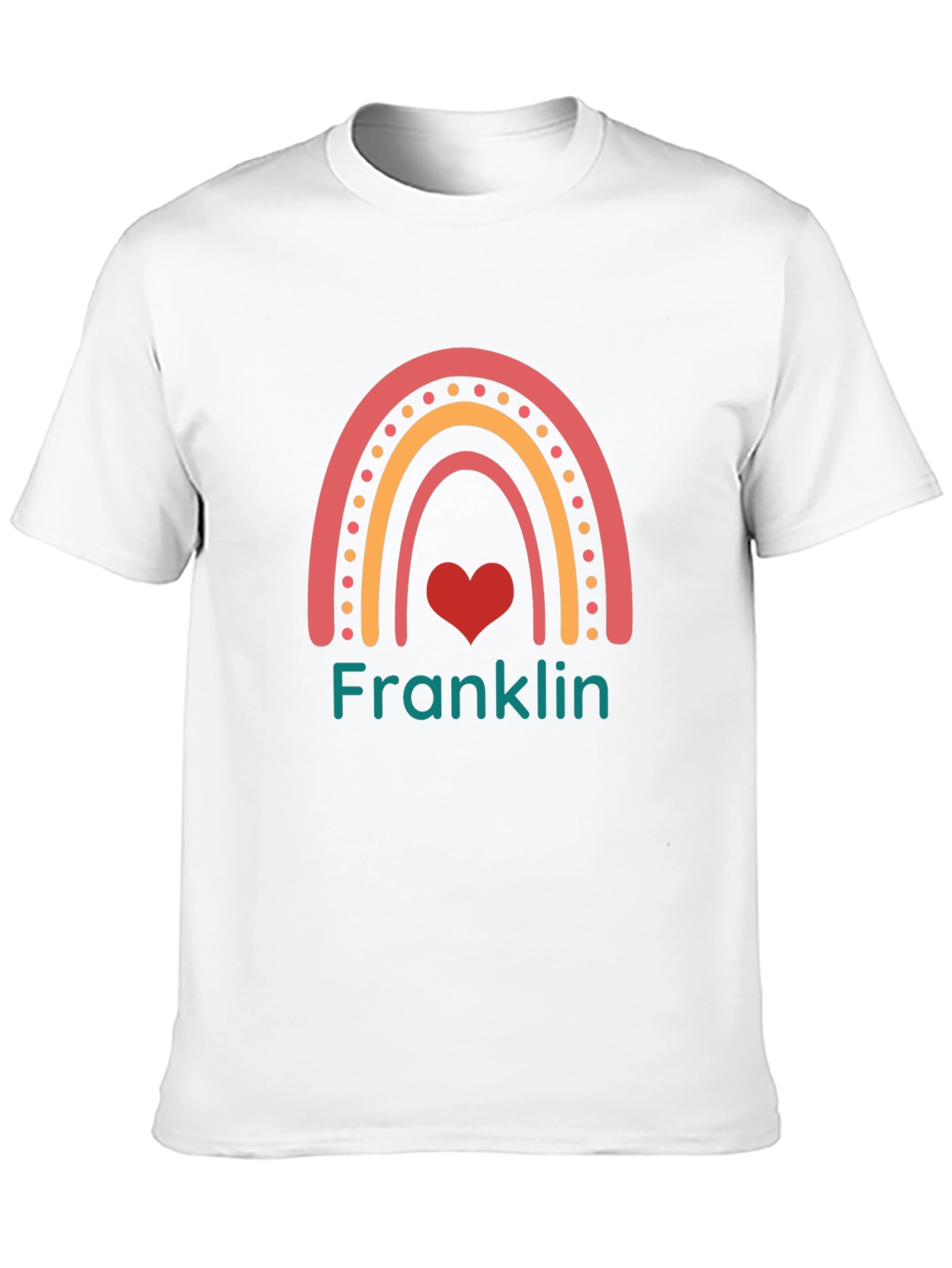 Franklin Rainbow Heart Graphic Tee - Black Cotton Blend