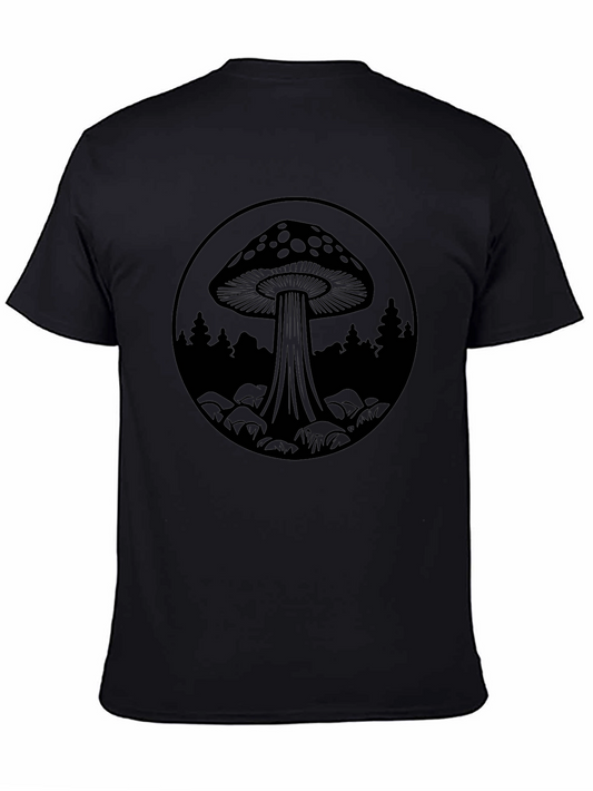 Mushroom Forest Graphic Tee - Unisex Black T-Shirt