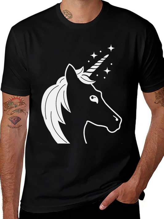 Unicorn Graphic Tee - Black Cotton T-Shirt