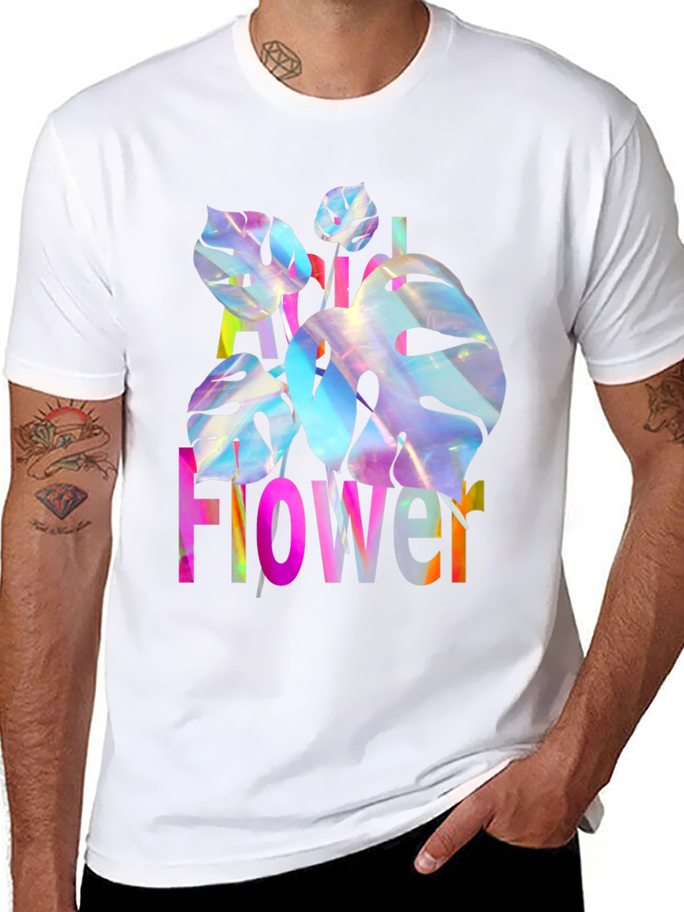Floral Graphic Print Mens T-Shirt