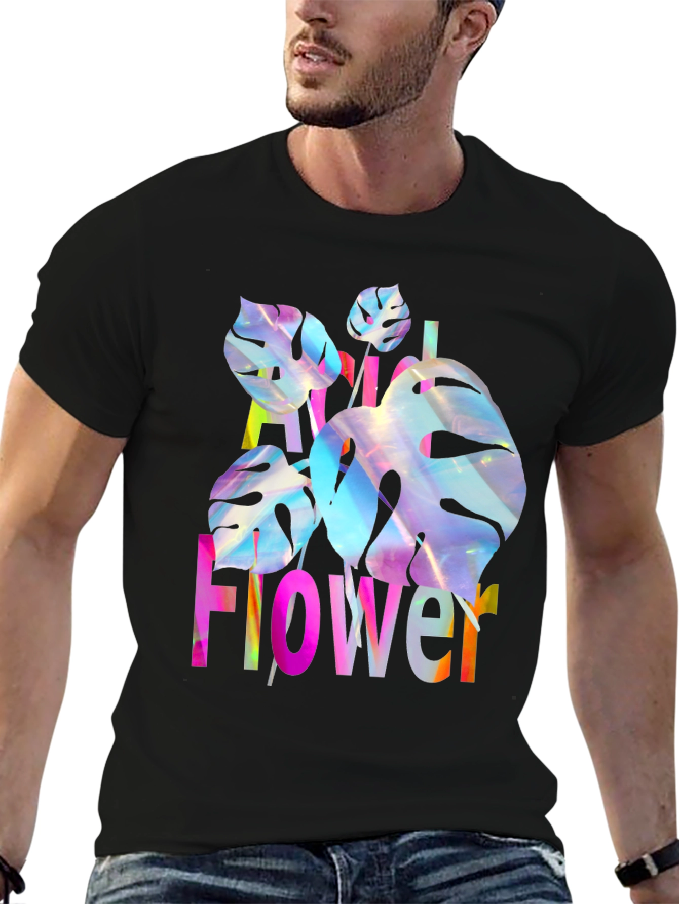 Floral Graphic Print Mens T-Shirt